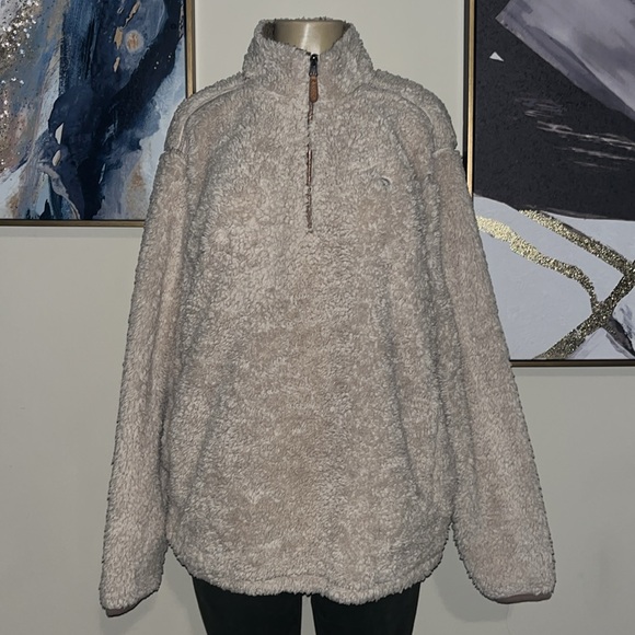 The Southern Shirt Co. -Sherpa Pullover with Pockets in Oyster size L - Picture 6 of 13